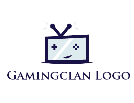 television with game controls forming face 