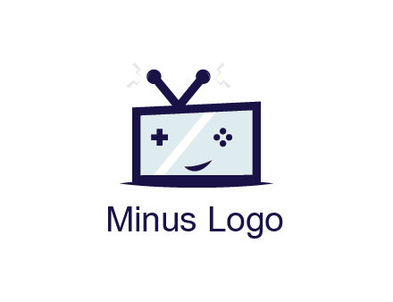 television with game controls forming face 
