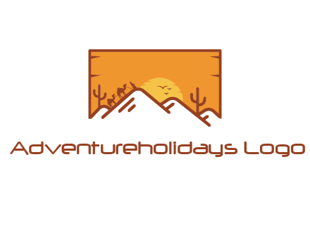 negative spacing mountains in desert background