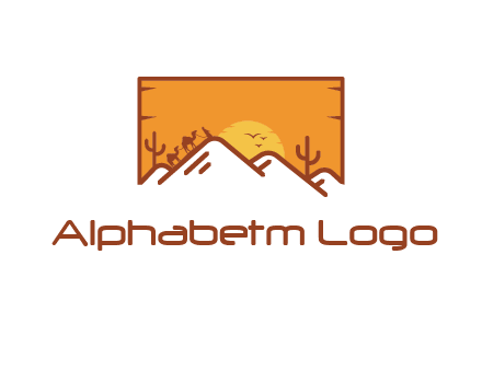 negative spacing mountains in desert background