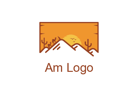negative spacing mountains in desert background