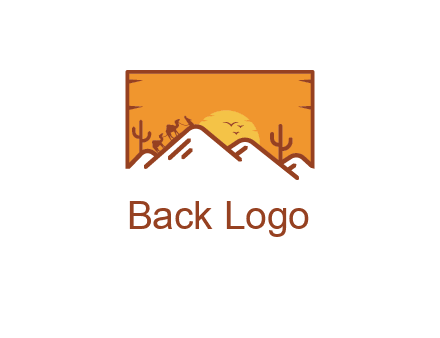 negative spacing mountains in desert background