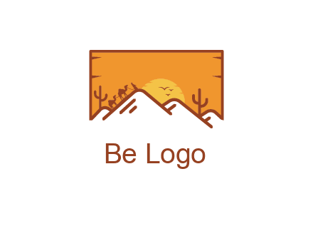 negative spacing mountains in desert background
