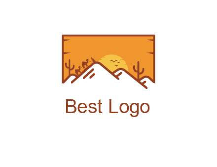 negative spacing mountains in desert background