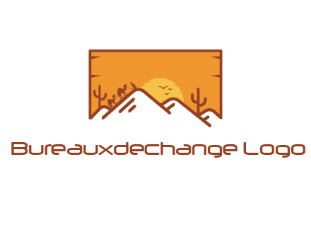 negative spacing mountains in desert background