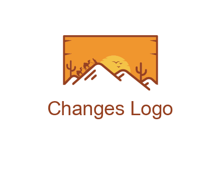 negative spacing mountains in desert background