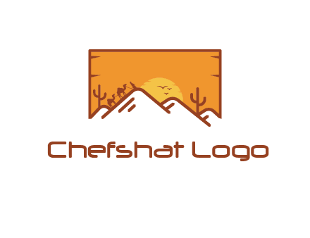 negative spacing mountains in desert background