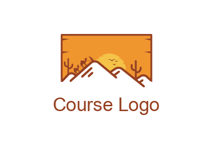 negative spacing mountains in desert background