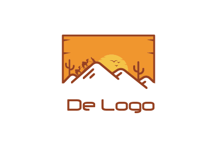 negative spacing mountains in desert background