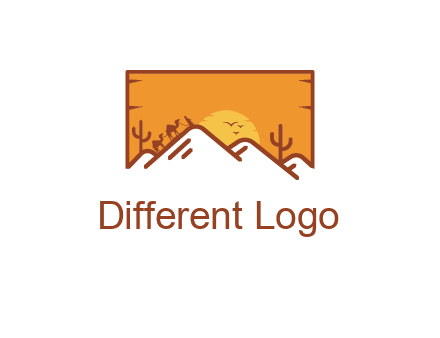 negative spacing mountains in desert background