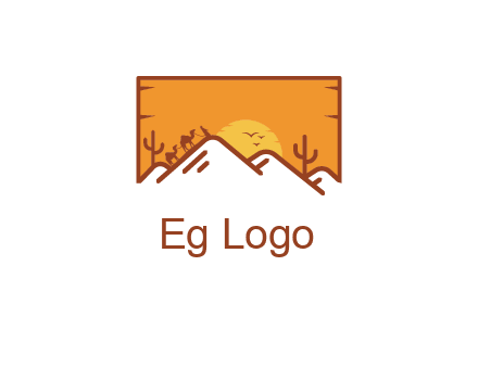 negative spacing mountains in desert background