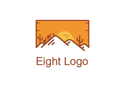 negative spacing mountains in desert background