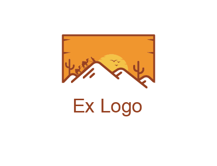 negative spacing mountains in desert background