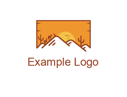 negative spacing mountains in desert background