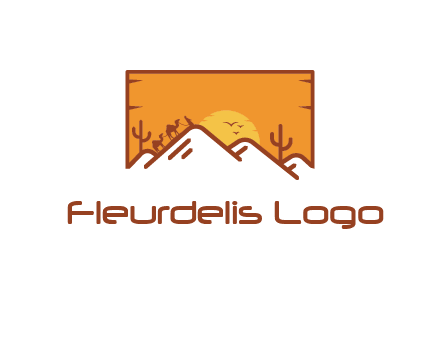 negative spacing mountains in desert background