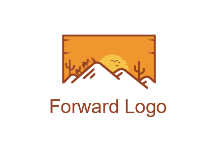 negative spacing mountains in desert background