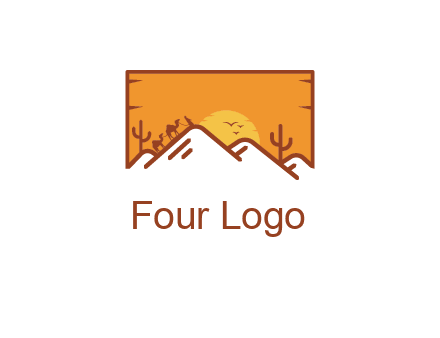 negative spacing mountains in desert background