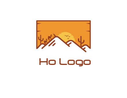 negative spacing mountains in desert background