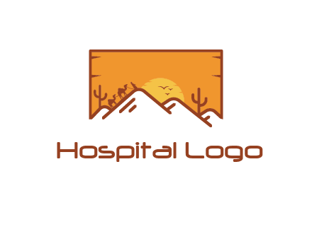 negative spacing mountains in desert background