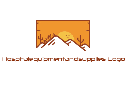 negative spacing mountains in desert background
