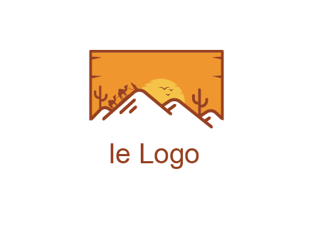 negative spacing mountains in desert background