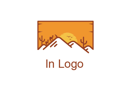 negative spacing mountains in desert background
