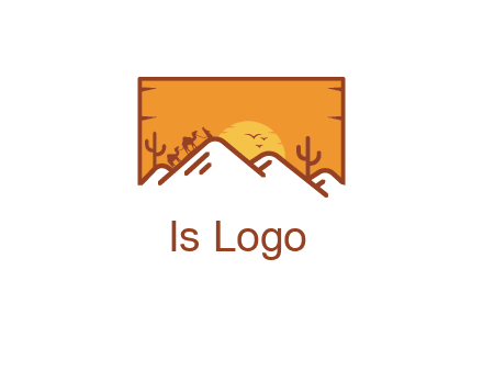 negative spacing mountains in desert background