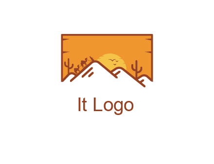 negative spacing mountains in desert background