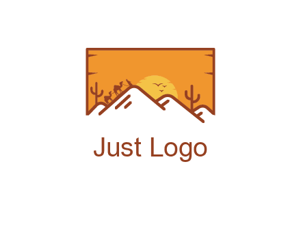negative spacing mountains in desert background