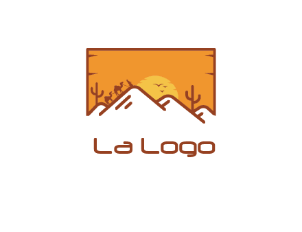 negative spacing mountains in desert background