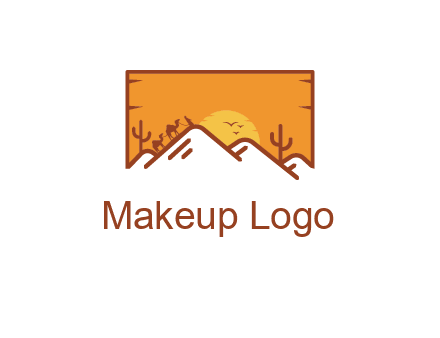 negative spacing mountains in desert background