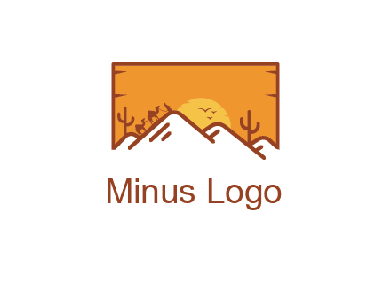 negative spacing mountains in desert background