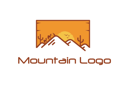 negative spacing mountains in desert background