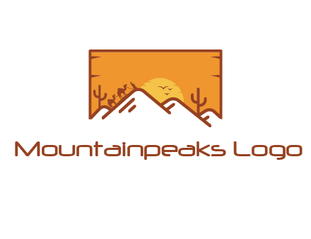 negative spacing mountains in desert background