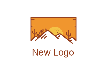 negative spacing mountains in desert background
