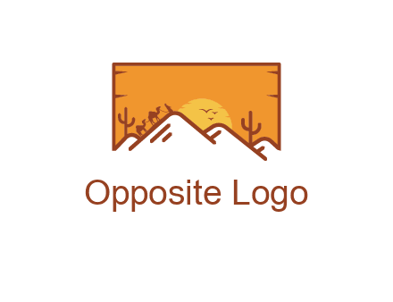 negative spacing mountains in desert background