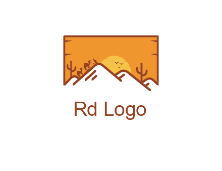 negative spacing mountains in desert background