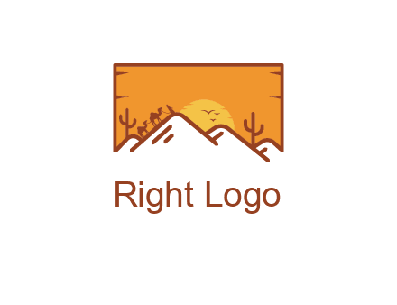 negative spacing mountains in desert background
