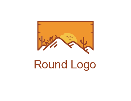 negative spacing mountains in desert background