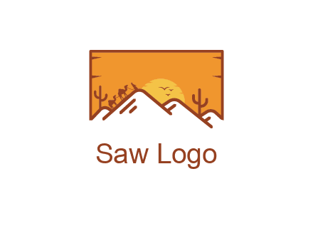 negative spacing mountains in desert background