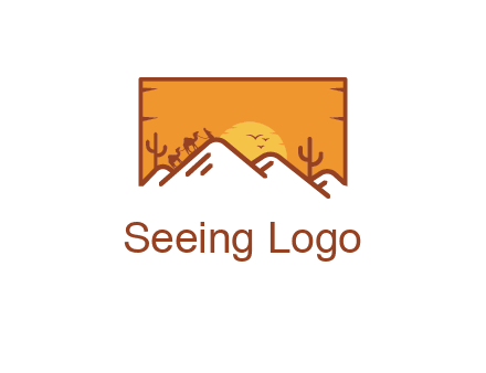 negative spacing mountains in desert background