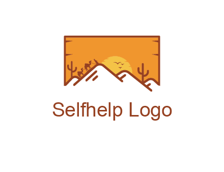 negative spacing mountains in desert background