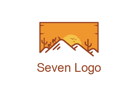 negative spacing mountains in desert background