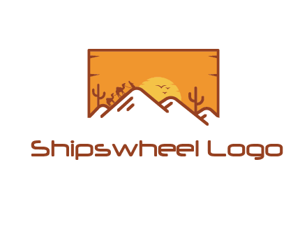 negative spacing mountains in desert background