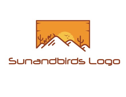 negative spacing mountains in desert background