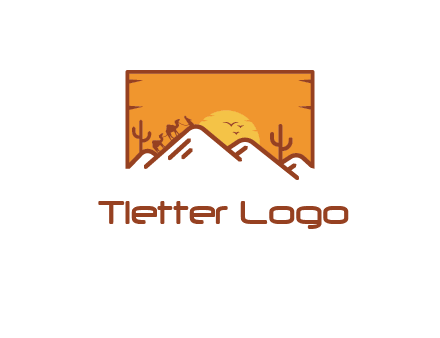negative spacing mountains in desert background