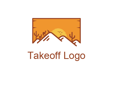 negative spacing mountains in desert background