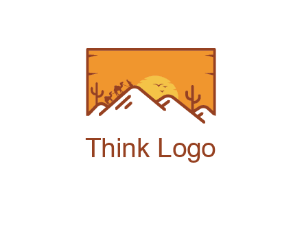 negative spacing mountains in desert background