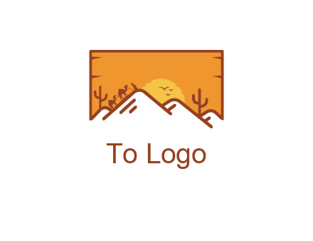 negative spacing mountains in desert background