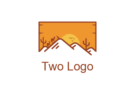 negative spacing mountains in desert background